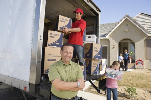 Removal van and moving team supporting a Hampstead home relocation