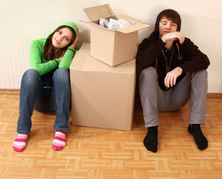 Packed household items arranged for a Hampstead house removal service