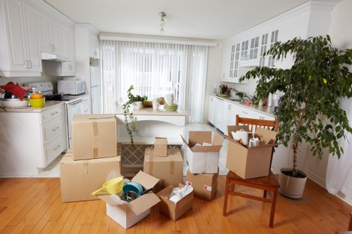 Local van service loading furniture for a Hampstead move