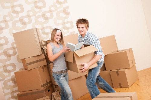 Local packing service arranging boxes for a Hampstead relocation